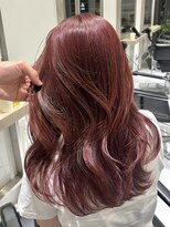 ヨロ 小岩(YOLO) ブリーチなしWカラー透明感カラーカシスピンクレイヤーカット