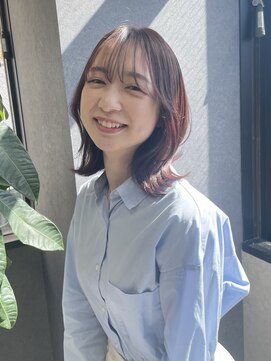 フレーム 博多店(FRAME) ブリーチ無しピンクカラー×韓国風顔周りミディ【福岡/博多】