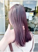 ガーリーピンクヘア 韓国風 暖色カラー