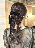 《ゆい》結婚式ヘア/ヘアセット/お呼ばれヘア/編みおろし