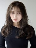 ホワイトベージュ_透明感カラー_ハイライト_顔周りカット