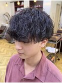 シャドウパーマ/マッシュ/刈り上げ/センターパート/メンズパーマ