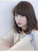 ワンカールボブオリーブベージュ イメチェン前髪 こなれミディ