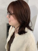 デューヘアー(due hair) ミディアムレイヤースタイル/ピンクベージュカラー
