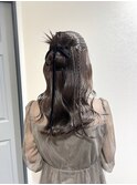 お呼ばれヘアセットハーフアップカチモリ