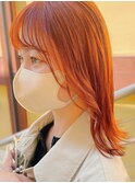 熊本 くびれ巻き ミディアム オレンジカラー Arisa.