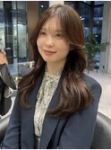 くびれヘア ブラウンベージュ レイヤーカット