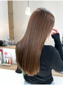 桑名ロングレイヤーカットミルクティーベージュロングヘア韓国