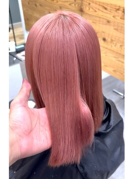 ロックス バイ マグ 松本(rocks BY MAG) 20代30代ダブルカラーシアーピンクミディアムウルフ外ハネ