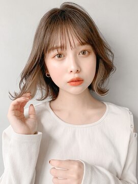 リヤン 表参道(lyann) 前髪艶感美髪斜めバングこなれヘア似合わせカット#203g0201