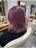 ピンクパープル×レイヤーカット