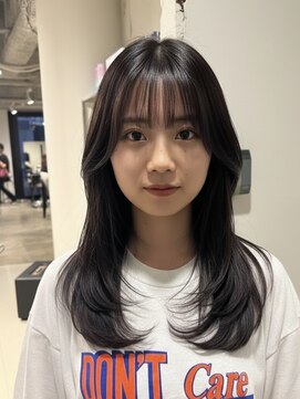 エイチ 大阪梅田(H) グレージュショートヘアボブヘアシースルーマッシュタッセルボブ