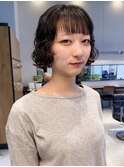 ボブパーマ　ミニボブ　レイヤー　ナチュラルパーマ