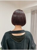 グレージュブラウン/ミディアムレイヤー/韓国巻き/顔周りカット