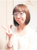 透明感のあるワンレンボブ