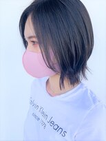 ヘアーサロン モンクール(hairsalon mon'coeur) 『 透明感チャコールグレイ☆　ふんわりレイヤーボブ 』