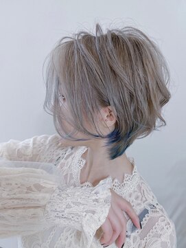 アナザヘアー なんば 高島屋前店(ANAZA hair) エンドカラーブルー&ウェービングショート♪