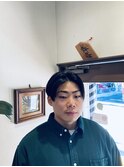 ツーブロック×センターパート