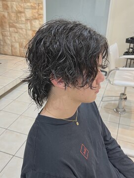 オーバー 町田店(OVER) センターパート×緩めスパイラルパーマ