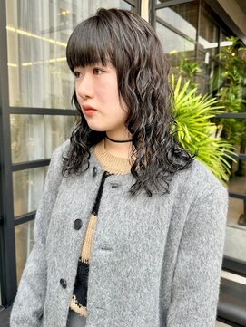 ヴヴ(Bub) Ash color/アッシュ　カーキ　ワイドバング　ミディアム　パーマ