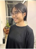 切りっぱなしボブ　暗髪　ミニボブ　ヘルシー　表参道　美髪