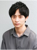 スーツ短髪ツーブロック束感モテる黒髪シークレットパーマ流行