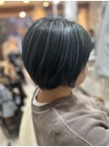 大人美人ショートボブ/20代/30代/シークレットハイライト