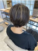 ショートボブ×コントラストハイライト☆【中村隆寛】