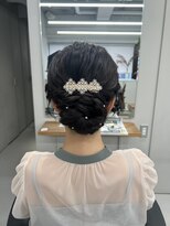 黒髪ヘアの大人可愛いアップ【清板】
