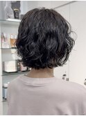 ひし形レイヤーボブハッシュ/顔周り/オリーブベージュ/原宿0706
