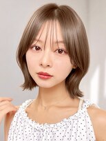 メゾンアクア 表参道(Maison ACQUA)&nbsp;Yハッシュカットシースルーバングボブミディアムミルクベージュ