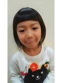 お子様　まゆ上バング　ショート