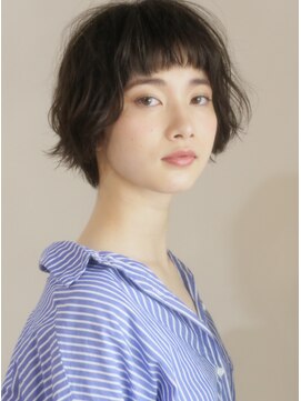 キース ヘアアンドメイク 恵比寿(kith. hair&make) 恵比寿kith.本田×カール　クラシカル　黒髪 オン眉ショート