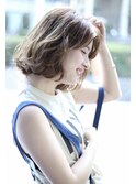 くせ毛風パーマx透明感ナチュラルボブx外ハネ20代30代40代c