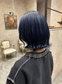 アースコアフュールボーテ 新潟中野山店 (EARTH coiffure beaute) ブリーチ一回のネイビー。色落ちがキンキンしなくて綺麗です。