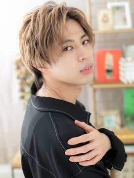 カバーヘア ブリス 大宮西口(COVER HAIR bliss) アップバングマッシュパーマハイトーンカラーc4大宮10代20代30代