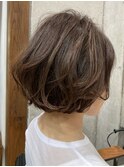 ふんわりショートボブ　大人ショート　ひし形シルエット
