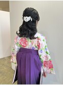 ハーフアップお着物アレンジ