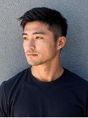 韓国マッシュ スペインカール スパイキーショートブルーブラック