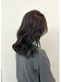 ニュアンスウェーブミディ/透明感ダークブラウン
