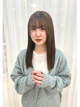 エトネ ヘアーサロン 仙台駅前(eTONe hair salon) long【オリーブベージュ×ストレート】