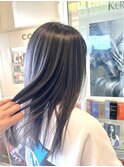 バレイヤージュ×グレージュ