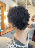 ショートウルフ×レイヤー×暗髪パーマ