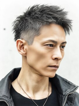 カットもパーマもイケメンパラダイス Men's天王寺 シルバースパイキーショート