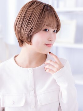 前下がりピンクブラウンコンパクトショートa越谷20代30代40代