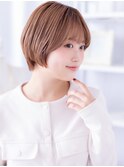 前下がりピンクブラウンコンパクトショートa越谷20代30代40代