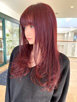 ビュートリアム 神戸(BEAUTRIUM)&nbsp;ワインレッド/レイヤーカット/顔周りレイヤー/赤髪/ブリーチなし