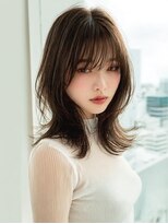 ダル 渋谷/表参道(DAL.)&nbsp;顔周りカットハッシュカットダークブラウンワンホンレイヤー韓国