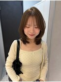ミディアムレイヤー/レイヤーカット/ミルクティーベージュ