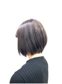 艶カラー/ダークアッシュ/ショートボブ/白髪染め/小顔/40代50代